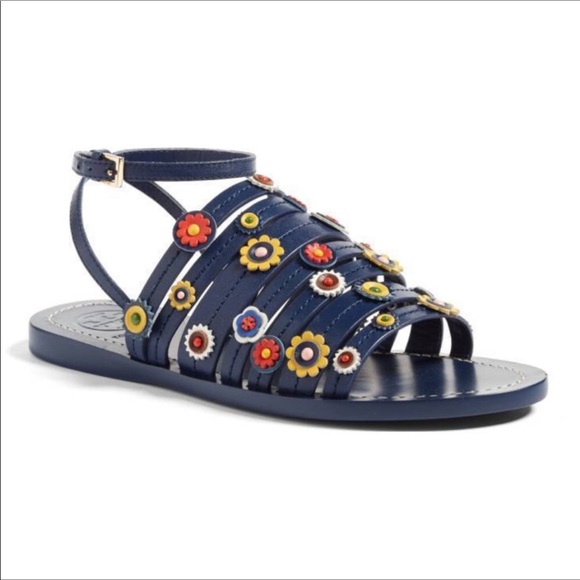 Tory Burch Shoes - Tory Burch Floral Marguerite Flat Sandals Size 9